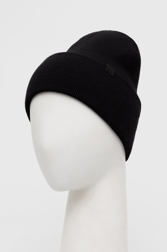 Akcesoria Czapka męska gładka beanie z wiskozą kolor czarny RW23.CAM070 czarny