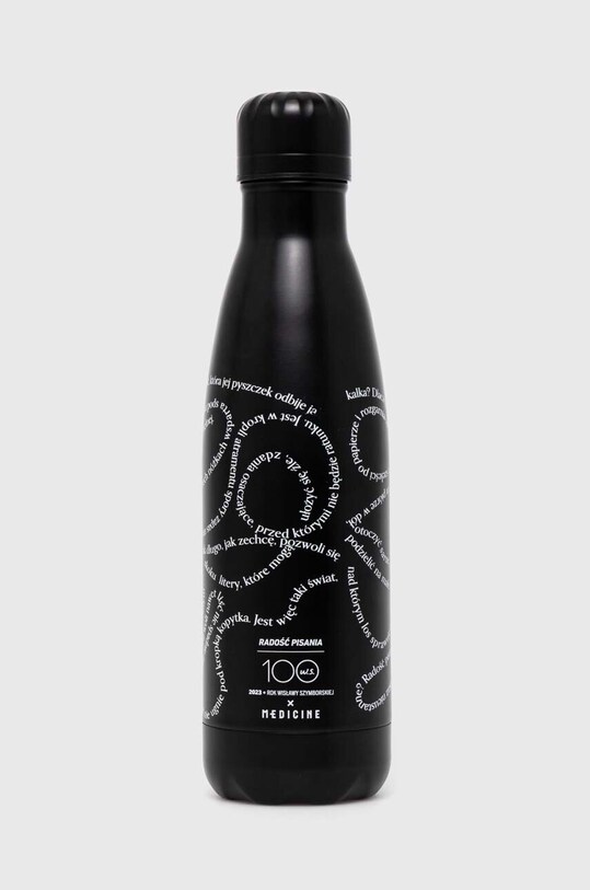 Butelka termiczna 500 ml - Kolekcja jubileuszowa. 2023 Rok Wisławy Szymborskiej x Medicine, kolor czarny czarny RW23.KBU350