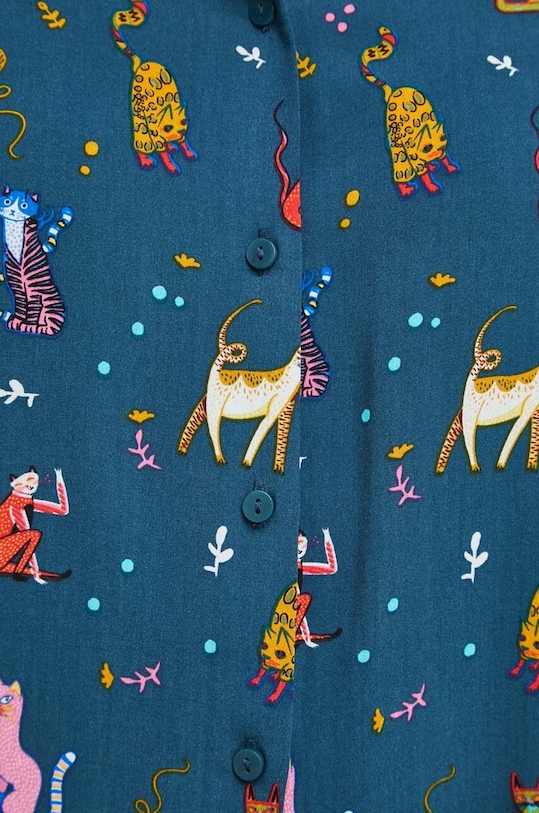 Koszula damska wzorzysta kolor turkusowy RW23.KDD051 turkusowy