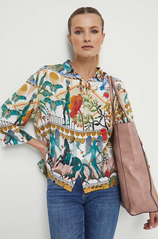 Koszula damska wzorzysta kolor multicolor casual multicolor RW23.KDD101