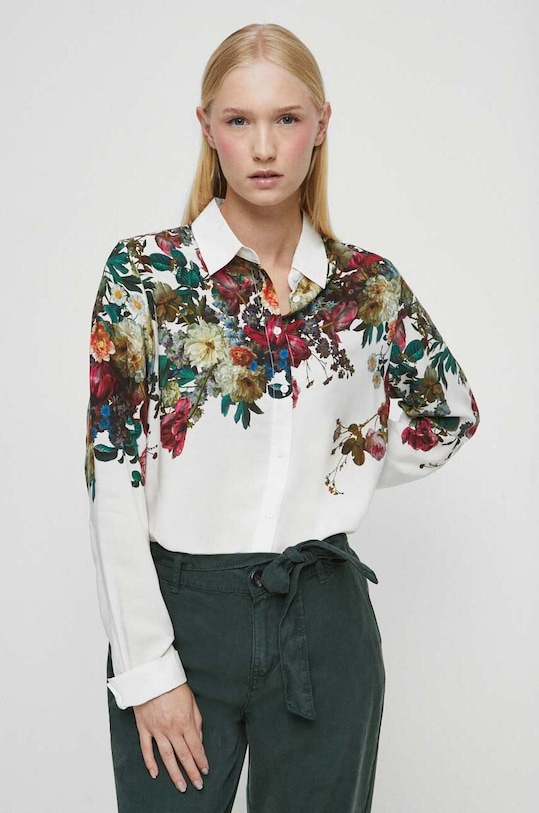 Koszula damska wzorzysta kolor beżowy RW23.KDD300 beżowy RW23