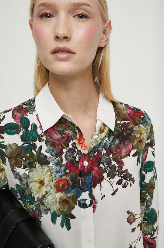 Koszula damska wzorzysta kolor beżowy RW23.KDD300