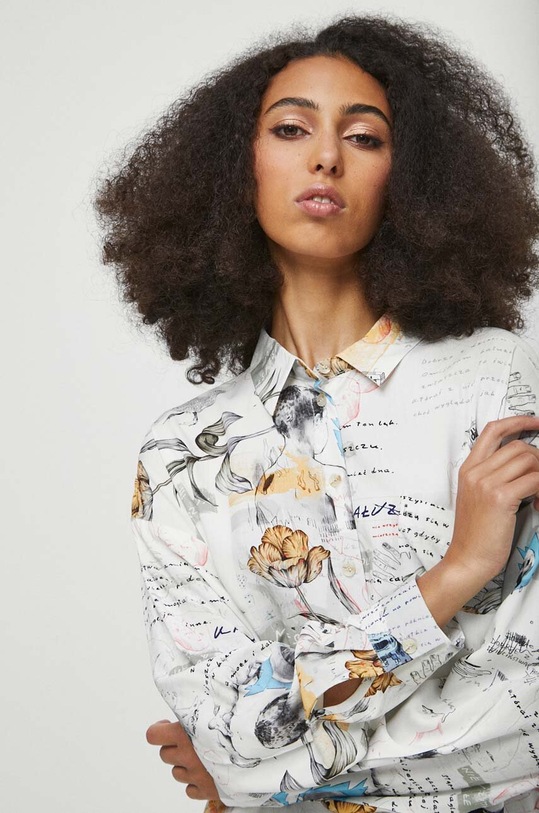 Koszula damska - Kolekcja jubileuszowa. 2023 Rok Wisławy Szymborskiej x Medicine, kolor beżowy RW23.KDD350 beżowy