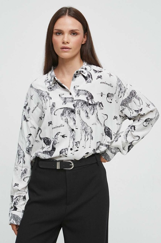 Koszula damska z kolekcji Graficzny Atlas Zwierząt kolor biały RW23.KDD550