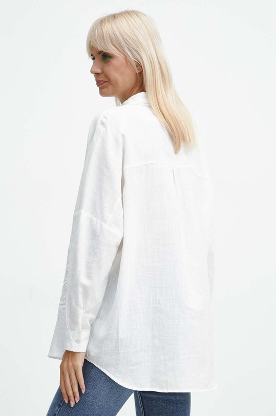 Odzież Koszula bawełniana damska z ozdobnym haftem kolor biały RW23.KDD872 biały