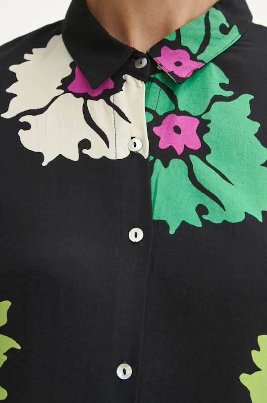 Koszula damska w kwiaty kolor czarny RW23.KDD878 czarny