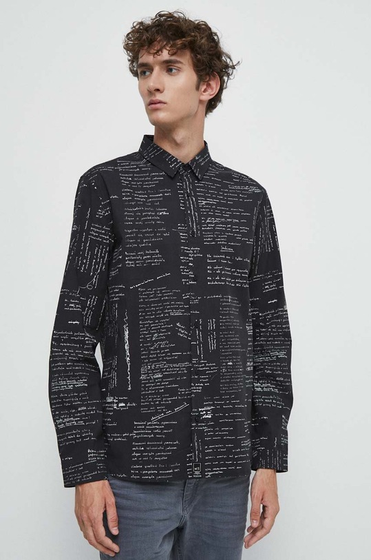 Košeľa pánska Jubilejná kolekcia Nadácia W. Szymborskej x Medicine čierna farba RW23.KDM320 čierna