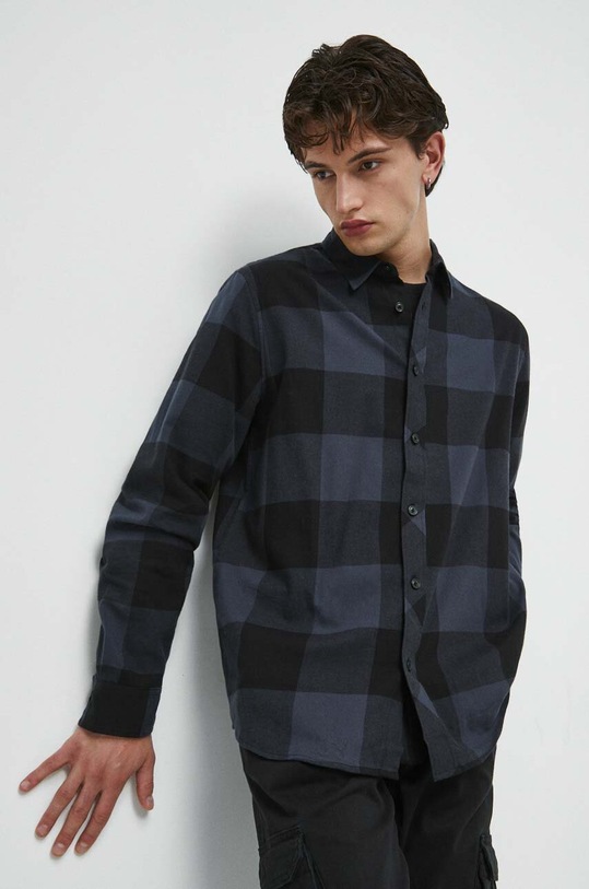 Koszula męska z kołnierzykiem klasycznym kolor szary casual szary RW23.KDM401