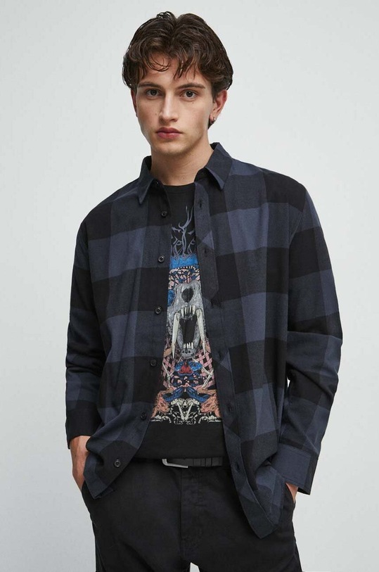 Koszula męska z kołnierzykiem klasycznym kolor szary szary RW23.KDM401