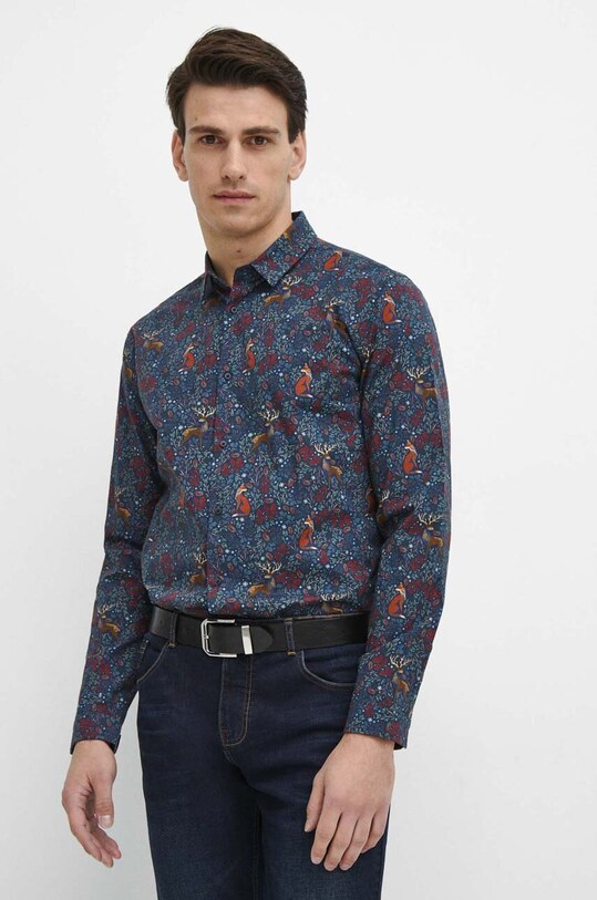 Koszula męska z kołnierzykiem klasycznym kolor multicolor RW23.KDMA52 multicolor