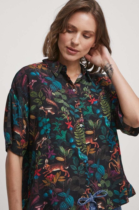 Koszula damska wzorzysta kolor multicolor casual multicolor RW23.KKD010