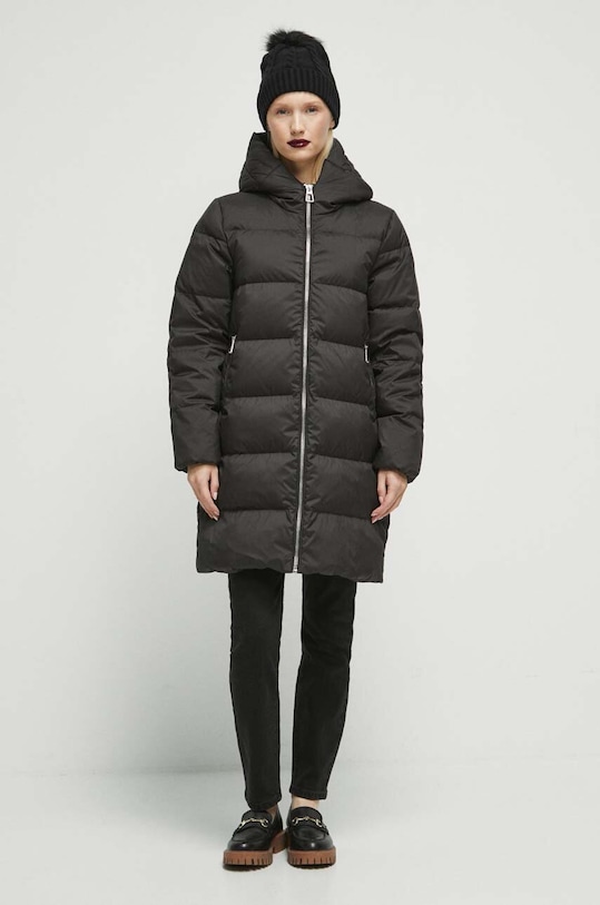 Páperový kabát dámsky čierna farba RW23.KPD706 čierna RW23