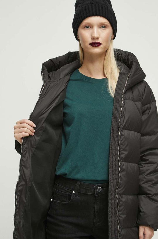 Páperový kabát dámsky čierna farba RW23.KPD706