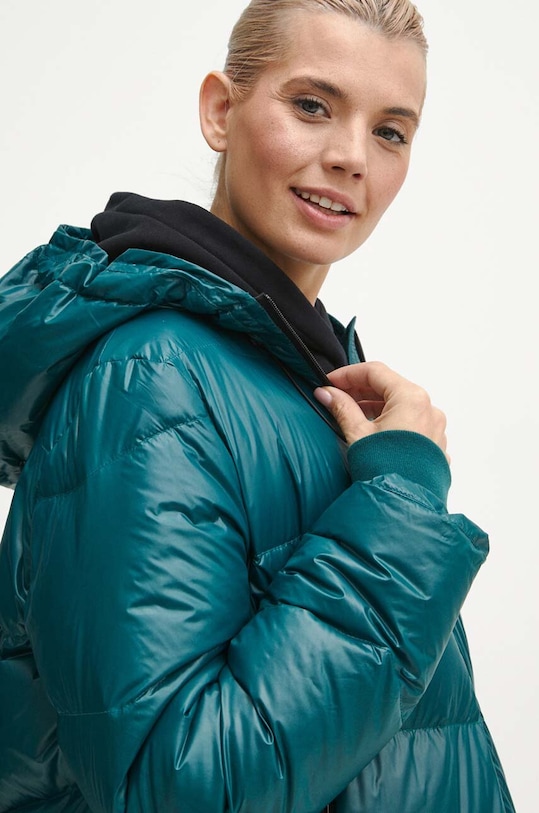 Páperový kabát dámsky prešívaný zelená farba zelená RW23.KPD902