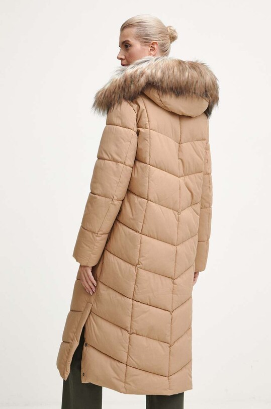 Oblečení Kabát dámský zateplený prošívaný béžová barva RW23.KPD903 béžová