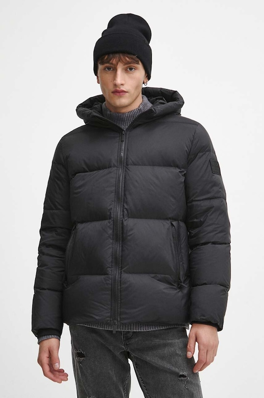 Páperová bunda pánska prešívaná čierna farba s podšívkou čierna RW23.KUM912
