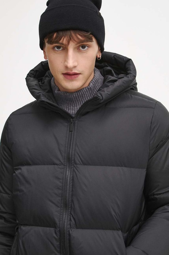 Páperová bunda pánska prešívaná čierna farba čierna RW23.KUM912