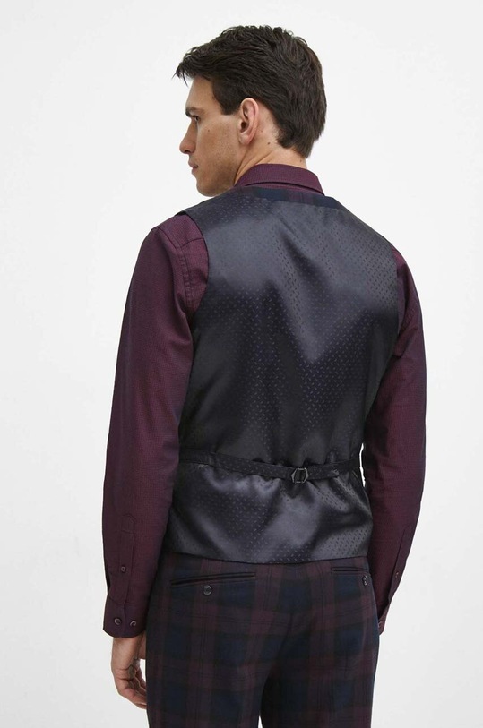 Odzież Kamizelka męska w kratę kolor bordowy RW23.KZMA12 bordowy