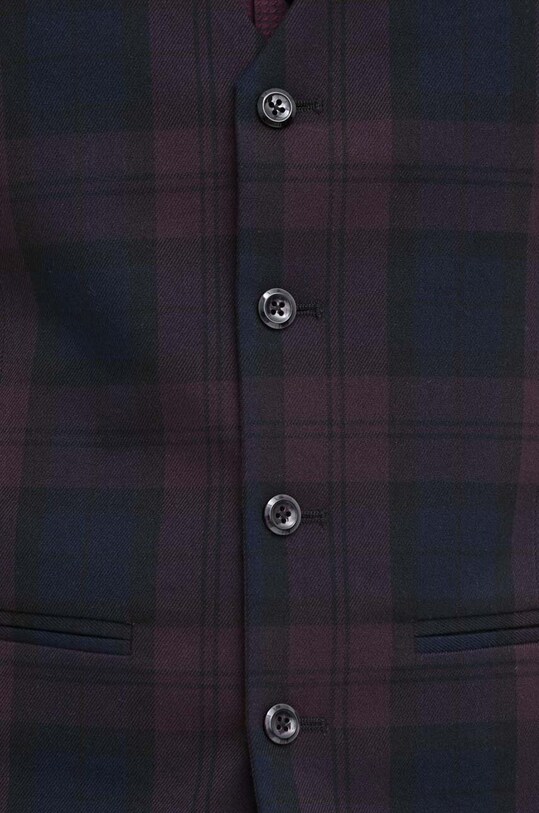 Kamizelka męska w kratę kolor bordowy RW23.KZMA12