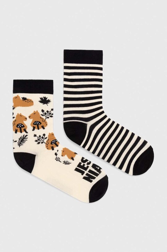 Skarpetki damskie bawełniane - Kapibara Jesieniara (2-pack) kolor multicolor RW23.LGD504 multicolor RW23