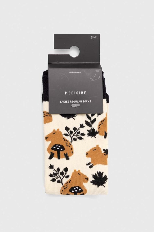 Skarpetki damskie bawełniane - Kapibara Jesieniara (2-pack) kolor multicolor RW23.LGD504 multicolor
