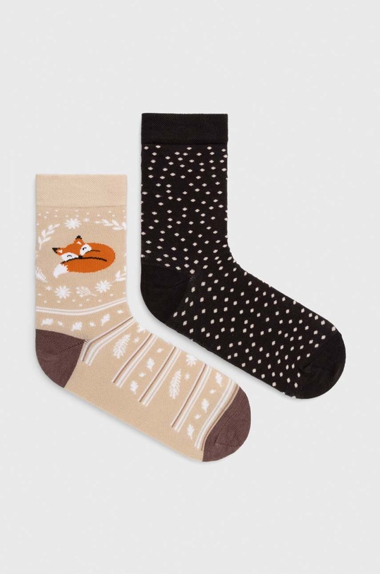 Skarpetki damskie z motywem jesiennym (2-pack) kolor multicolor skarpetki długie multicolor RW23.LGD508