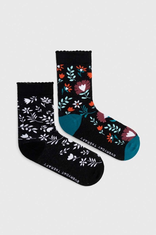 Skarpetki damskie bawełniane w kwiaty (2-pack) kolor multicolor skarpetki długie multicolor RW23.LGD603