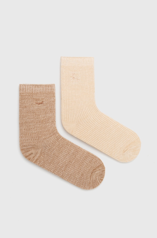 Bavlnené ponožky dámske s ozdobnou výšivkou so zvieracím motívom melanž viacfarebná RW23.LGD605