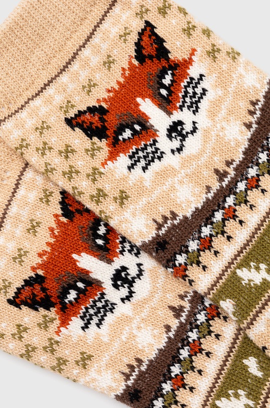 Oblečení Bavlněné ponožky dámské se zvířecím motivem béžová barva RW23.LGD705 béžová