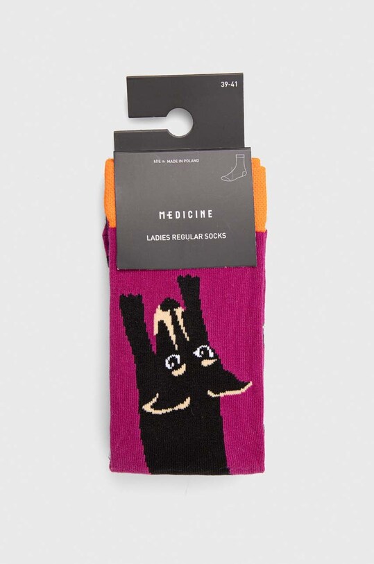 Odzież Skarpetki bawełniane damskie z psem (2-pack) kolor multicolor RW23.LGD805 multicolor