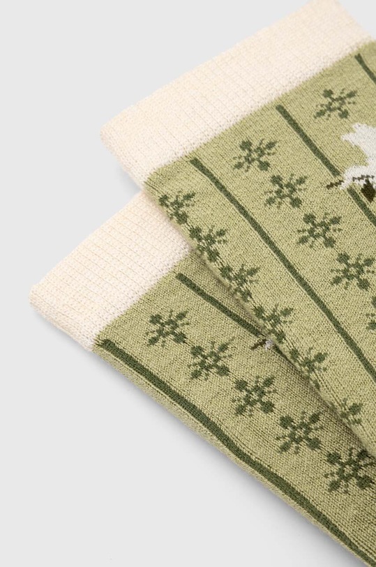 Skarpetki wełniane damskie wzorzyste kolor zielony RW23.LGD837 zielony RW23