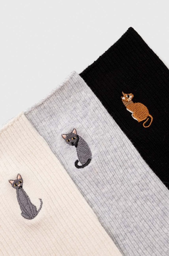 Bavlnené ponožky dámske s ozdobnou výšivkou s mačkou (5-pack) viac farieb RW23.LGD900 viacfarebná RW23
