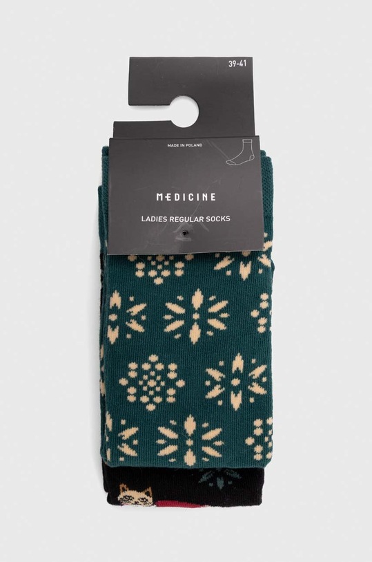 Odzież Skarpetki bawełniane damskie z motywem świątecznym (2-pack) kolor multicolor RW23.LGD908 multicolor