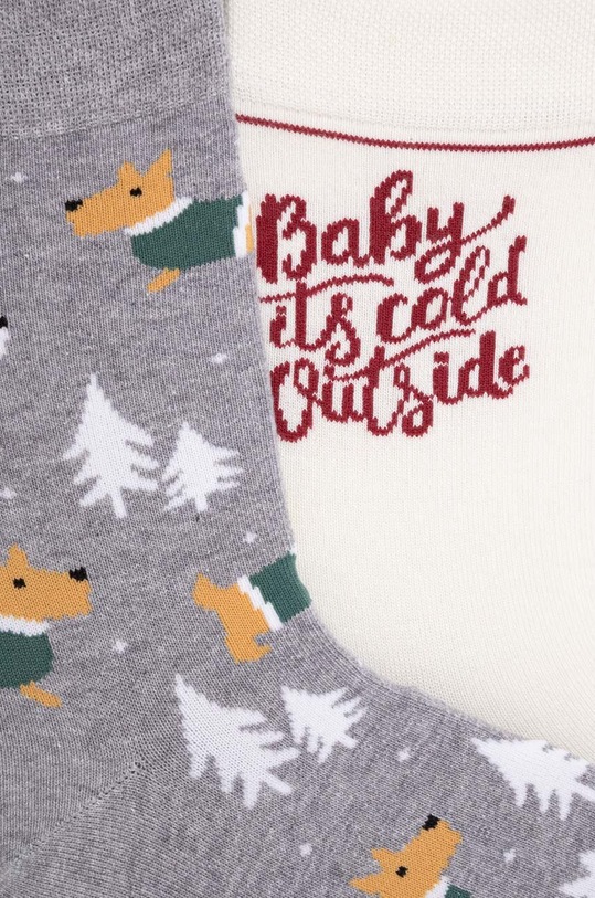 Skarpetki bawełniane damskie świąteczne (2-pack) kolor multicolor RW23.LGD909 multicolor RW23