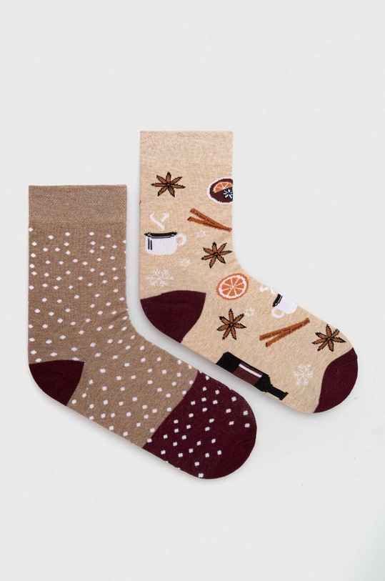 Skarpetki bawełniane damskie świąteczne (2-pack) kolor multicolor skarpetki długie multicolor RW23.LGDA10