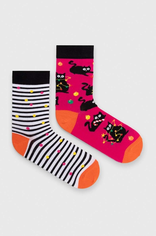 Skarpetki bawełniane damskie świąteczne (2-pack) kolor multicolor skarpetki długie multicolor RW23.LGDA12