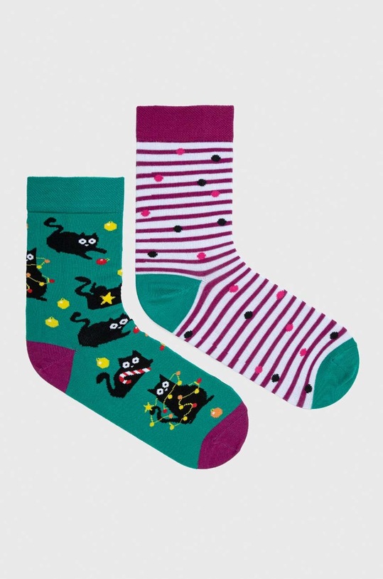Skarpetki bawełniane damskie świąteczne (2-pack) kolor multicolor skarpetki długie multicolor RW23.LGDA13