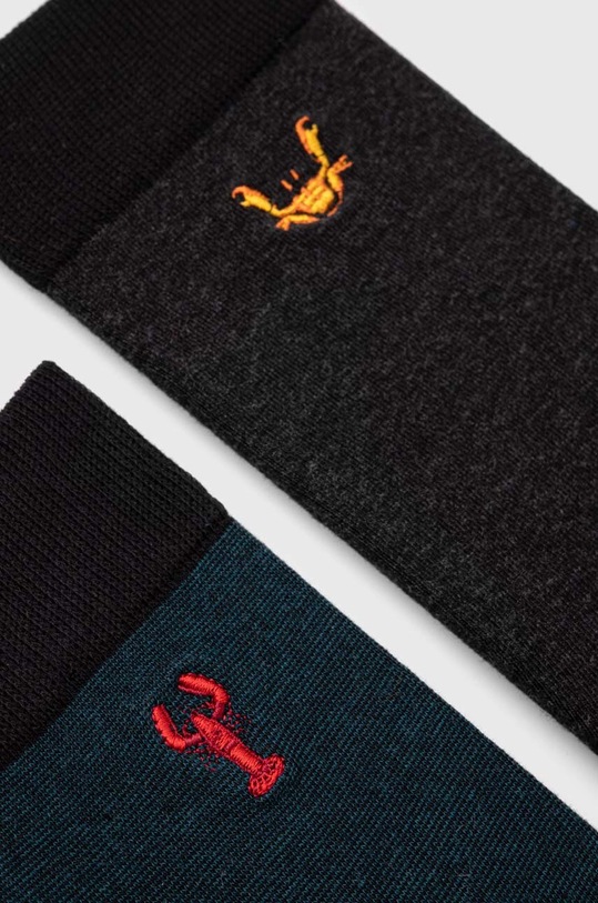 Skarpetki bawełniane męskie z ozdobnym haftem z motywem zwierzęcym (2-pack) kolor multicolor RW23.LGM201 multicolor RW23