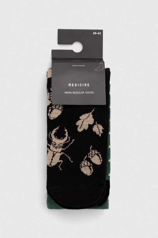Skarpetki bawełniane męskie z motywem leśnym (2-pack) kolor multicolor RW23.LGM402 multicolor RW23