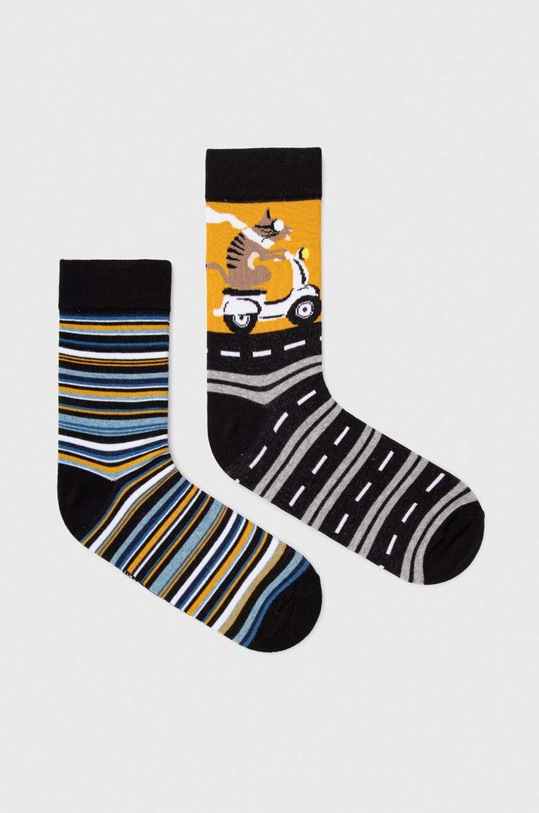 Skarpetki męskie bawełniane wzorzyste (2-pack) kolor multicolor skarpetki długie multicolor RW23.LGM501