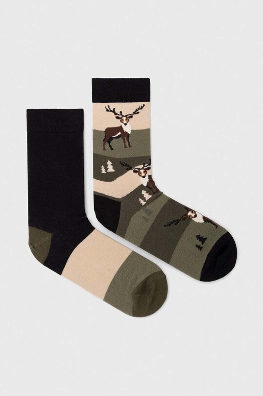 Skarpetki bawełniane męskie w jelenie (2-pack) kolor multicolor skarpetki długie multicolor RW23.LGM602