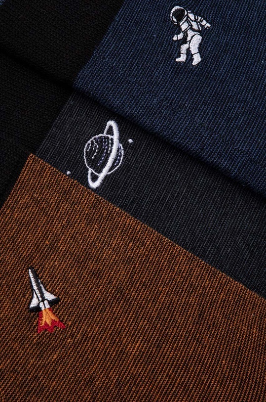 Ponožky pánske s ozdobnou výšivkou - vesmír (3-pack) viac farieb RW23.LGM604 viacfarebná RW23