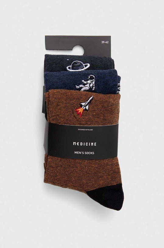 Oblečenie Ponožky pánske s ozdobnou výšivkou - vesmír (3-pack) viac farieb RW23.LGM604 viacfarebná