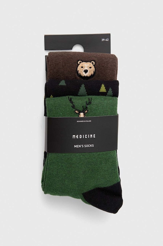 Odzież Skarpetki męskie z motywem zwierzęcym (3-pack) kolor multicolor RW23.LGM605 multicolor