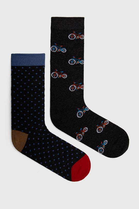Skarpetki bawełniane męskie w rowery (2-pack) kolor multicolor skarpetki długie multicolor RW23.LGM824