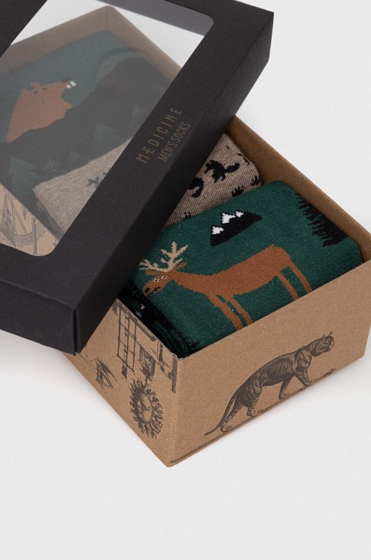 Oblečenie Bavlnené ponožky pánske so zvieracím motívom (3-pack) viac farieb RW23.LGM903 viacfarebná