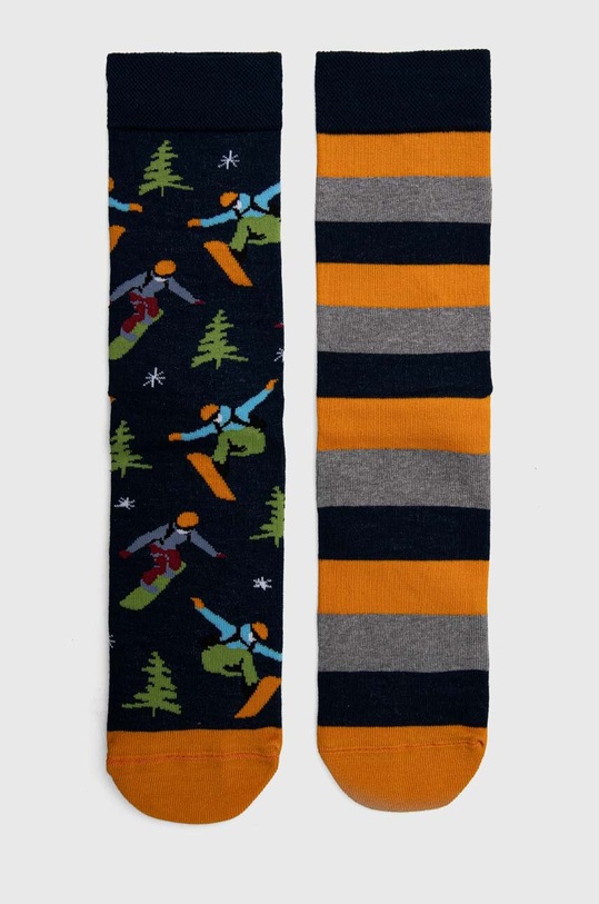 Bavlnené ponožky pánske so športovým motívom - snowboard (2-pack) dlhé ponožky viacfarebná RW23.LGM906