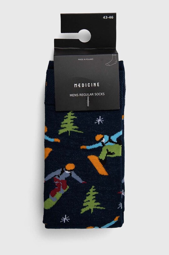 Odzież Skarpetki bawełniane męskie z motywem sportowym - snowboard (2-pack) kolor multicolor RW23.LGM906 multicolor