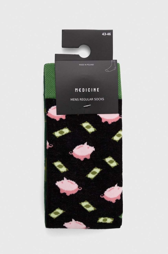 Odzież Skarpetki bawełniane męskie w świnki skarbonki (2-pack) kolor multicolor RW23.LGM907 multicolor