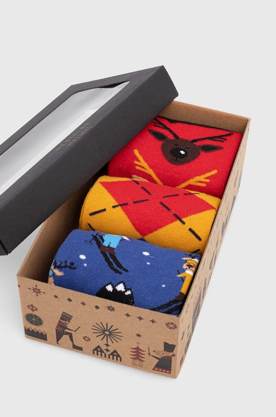 Skarpetki bawełniane męskie świąteczne (3-pack) kolor multicolor multicolor RW23.LGMA02